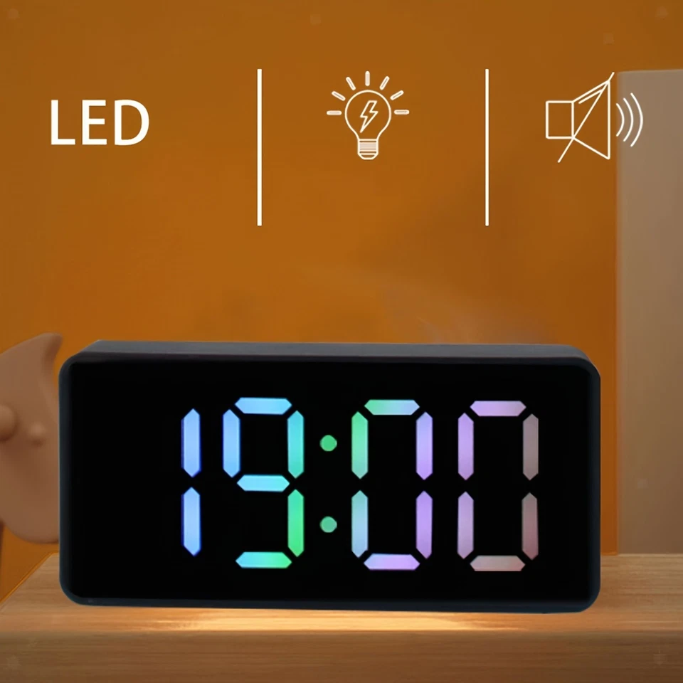 Hot-selling LED electronic alarm clock with 13-color adjustable night light - Image 2 of 4
