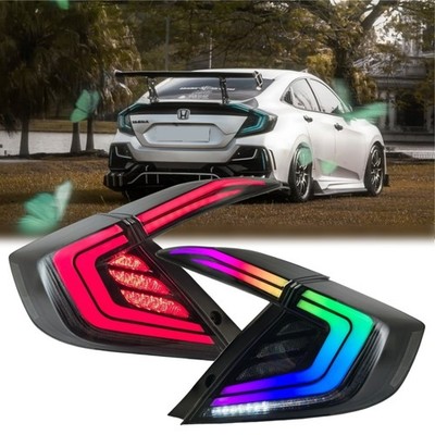 RGB LED Tail Lights Kit Fits Honda Civic Sedan EX/EXL/EXT 2016-2021 Rear Lights