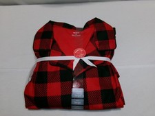 K1007 CARTERS 2-Pc LS Pajamas Set Red Buffalo Check Unisex Size Large
