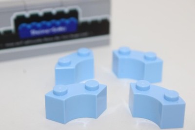 Lego (c) 4x Bogenstein Viertelkreis - hellblau - 85080 - 2x2 - round corner -