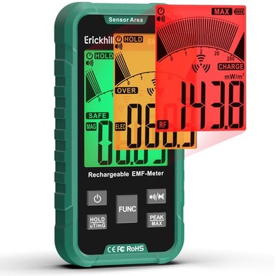 ERICKHILL EMF Detector, 3 in 1 Portable Meter and Radiation 