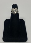 Sterling Silver Etched Floral Heart Design Ring Stamped Mexico 2.4 Grams Size 5 — photo 1