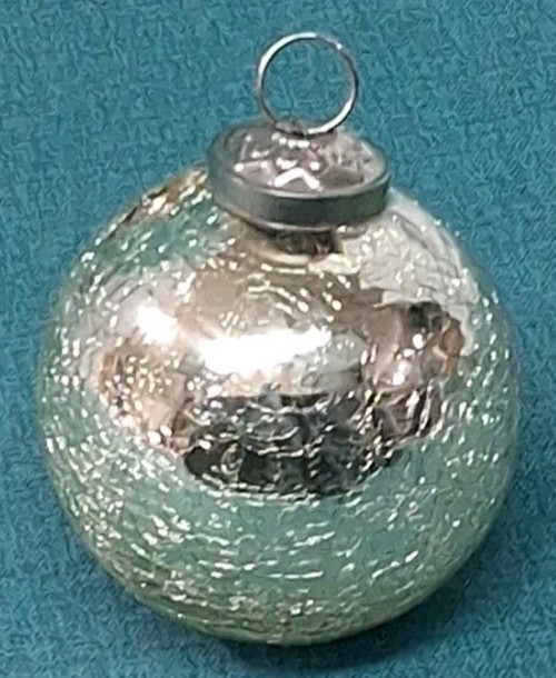 Mistletoe & Sailing Crackle Kugel Style Heavyweight Christmas Ornaments Set of 6