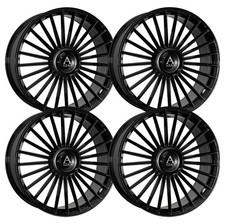 Set-4 Azad Az25 24x9 5x120 Gloss Black 15mm Wheels Rims 24 Inch