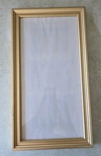 Golden wood photo frame w/ glass insert 15.5 x 7.5 in. wall and table