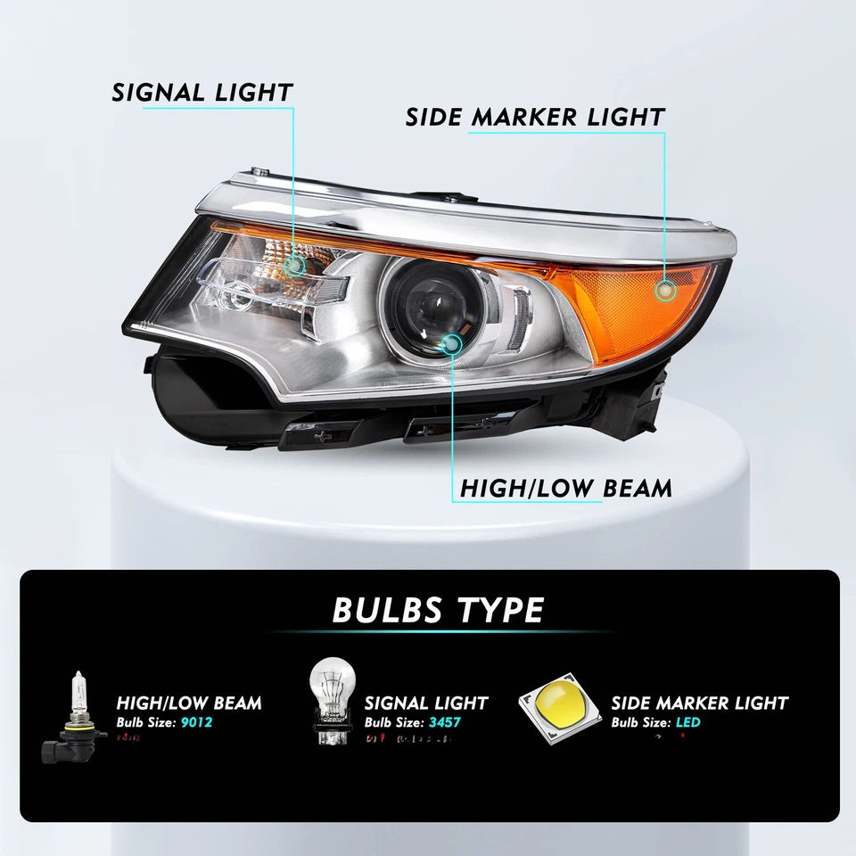 Faros halógenos izquierda+derecha modelo Ford Edge 2011 2012 2013 2014 Foto 2 de 4