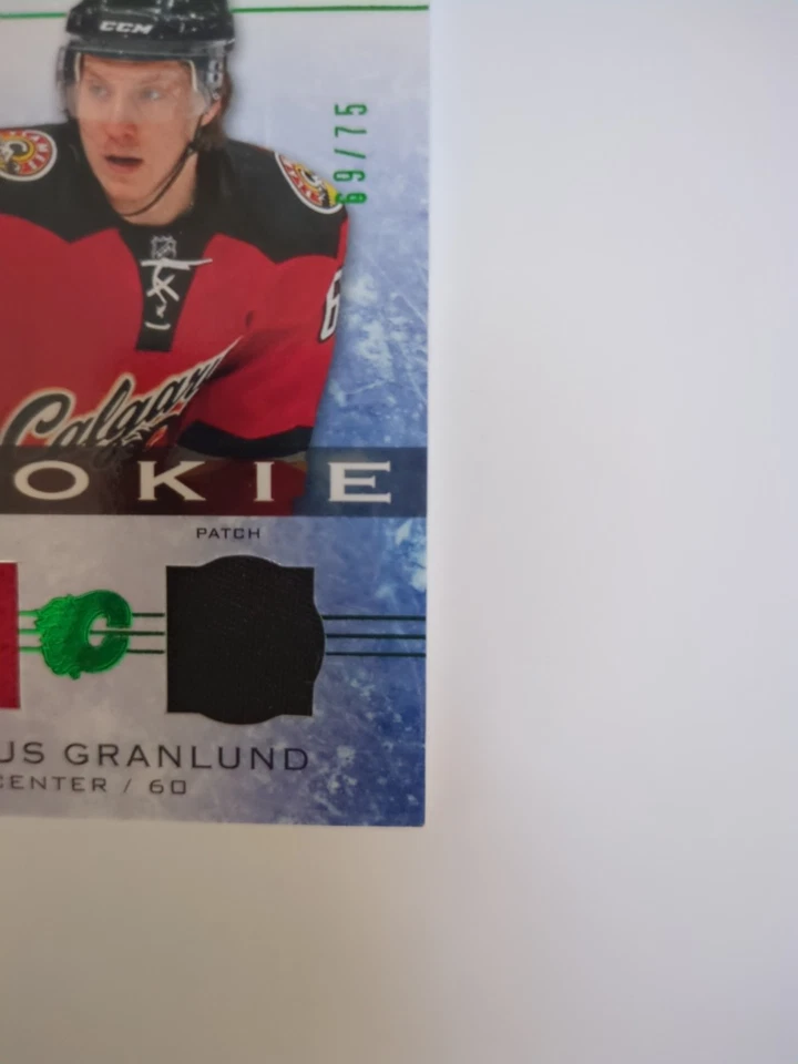 2014-15 UD Artifacts - Rookies Markus Granlund #143 Emerald Jersey/Patch 69/75 - Image 4 of 4
