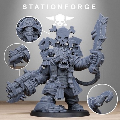 Station Forge Miniatures Orkaz Pirate Sci Fi Grim Dark Wargame Proxy Figures 3D