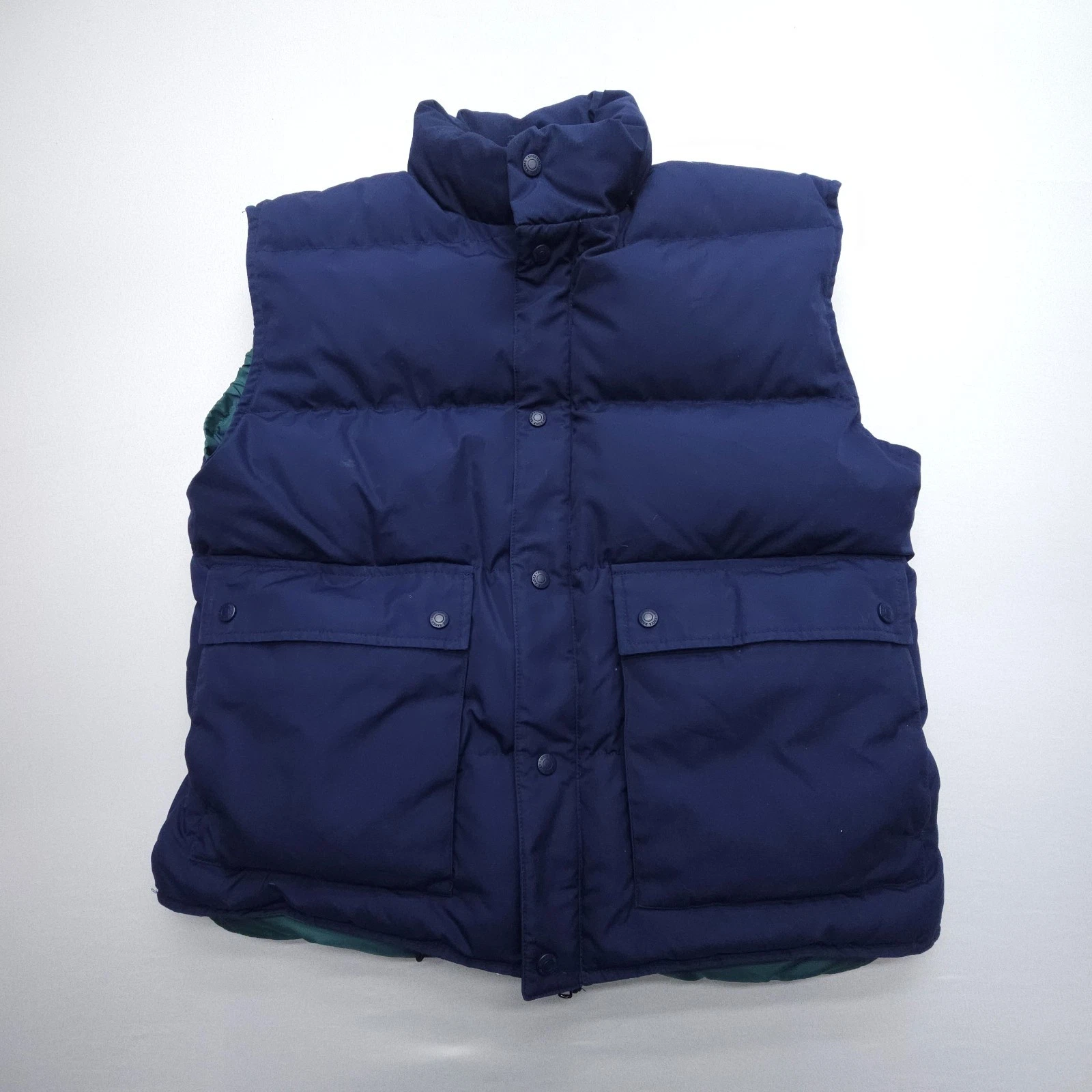 Vintage Eddie Bauer Goose Down Puffer Vest Mens Large Blue 90s Y2K Boxy Gorpcore