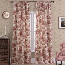 Red Curtains Drapes 84 Inch Length for Dining 40"W x 84"L Pack of 2 ,