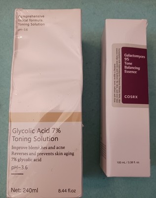 Facial Toner Lot COSRX Galactomyces 95 & Comp Clinical Glycolic Acid 7%