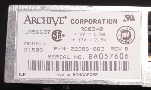 ARCHIVE Corp. Model 2150S LR56637 Bandlaufwerk Neuzustand TOP!!! - Bild 4 von 4