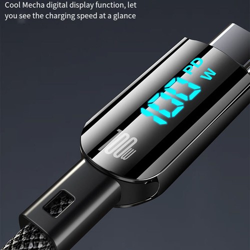 Data Sync Adapter Charger Converter Cable Digital 100W Display Type C USB PD - Photo 9 sur 18