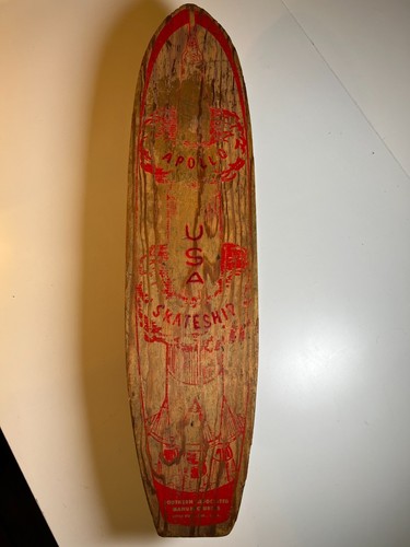 Vintage Apollo Rocket Skateship Wood Wooden Skateboard Skate Board Metal Wheels - Picture 19 of 19