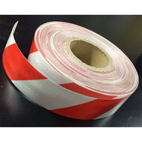 Reflective Tape Red/White (Sold By The Metre) 50mm Wide - Picture 1 of 1