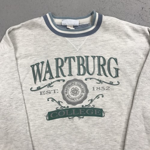 DE COLECCIÓN Wartburg College Sudadera Para Hombres XL Gris Azul Timbre Cuello Redondo NCAA 90s - Imagen 2 de 11