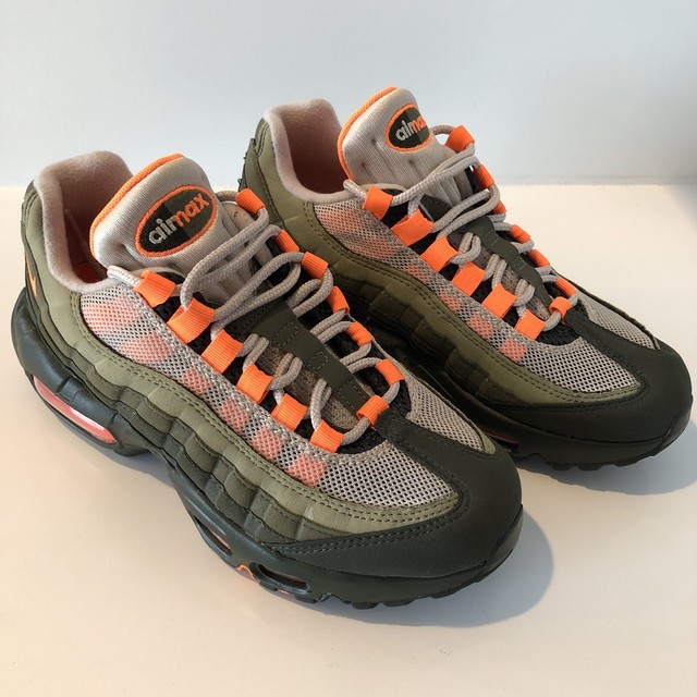 olive green and orange air max 95