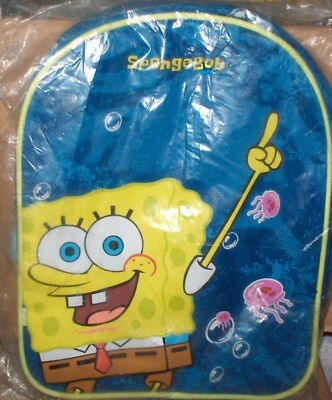 SPONGEBOB SCHWAMMKOPF  Rucksack blau gelb 29 x 22 x 8 cm  Neu,OVP,Lizenz,RARITÄT - Bild 1 von 2
