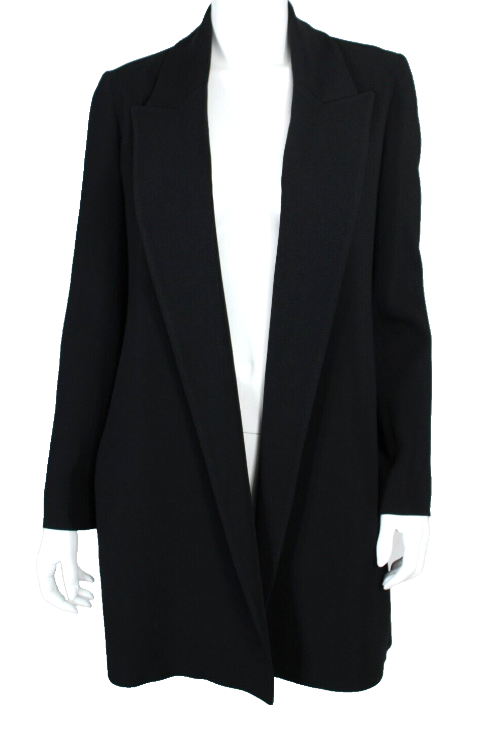 FILA Giacca blazer THE ROW nero tessuto pizzo risvolto aperto davanti linea lunga 6