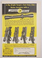 1957 Print Ad Weaver Rifle Scopes 4 Models Shown Made in El Paso,Texas.