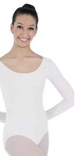 Body Wrappers BWP226 White Women's Adult Small Long Sleeve Leotard