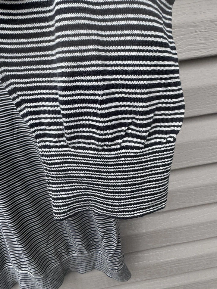 SUÉTER DE ALGODÓN SEDA LIGERO A RAYAS NEGRAS Z Zegna cuello redondo talla XL Foto 4 de 4