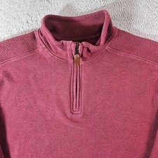 Johnston  Murphy Sweater Men 2XL Maroon Red 1/4 Zip Pullover Cotton Blended