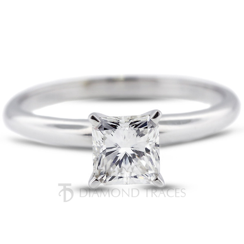 1ct D SI1 Radiant Natural Diamond 950 Plat. Classic Solitaire Engagement Ring - Picture 8 of 8