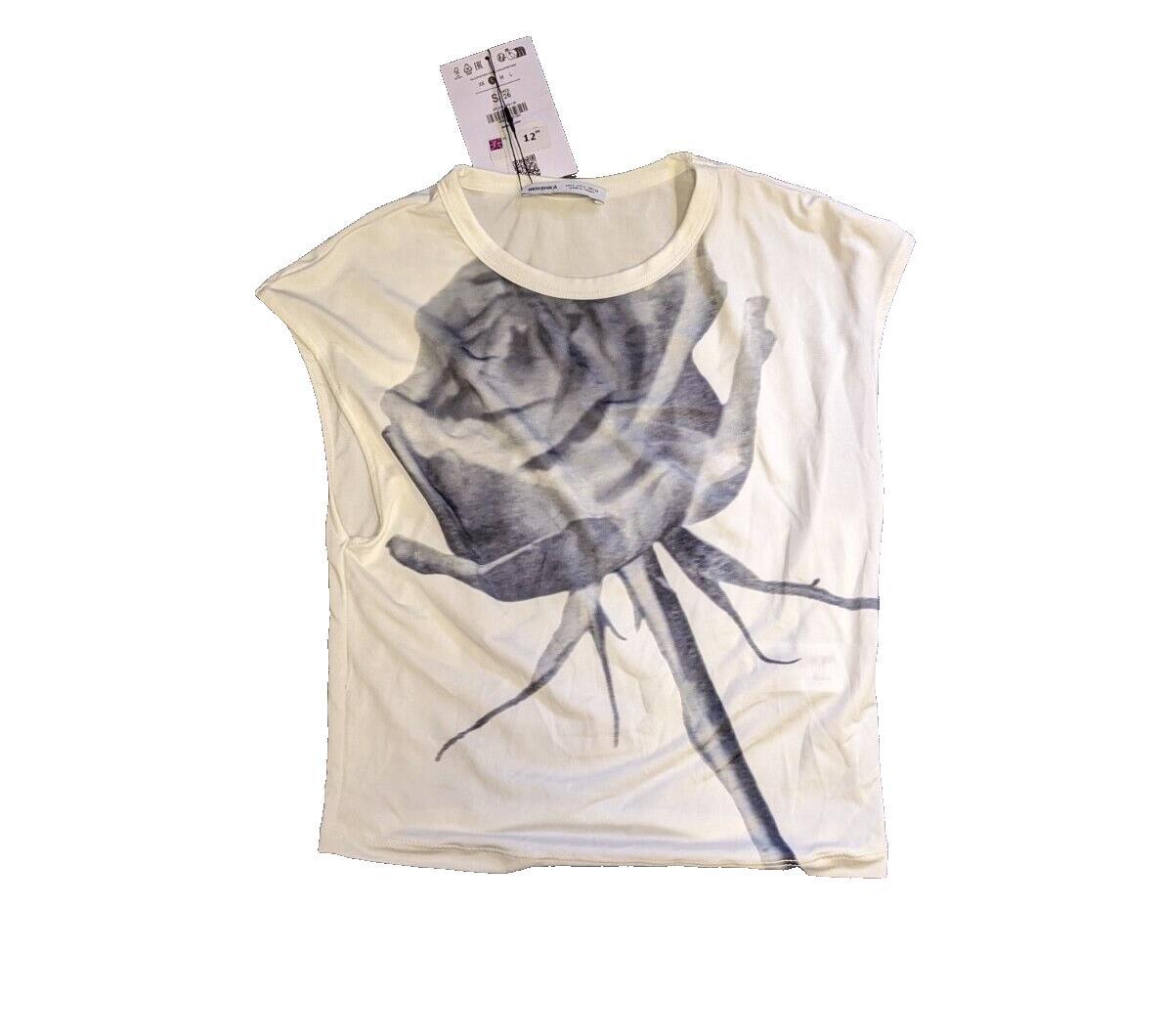 Bershka Flower Tank Top Cream Size Small