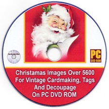 Christmas Images Over 5600 Vintage, Cardmaking, Tags, Decoupage On PC DVD ROM