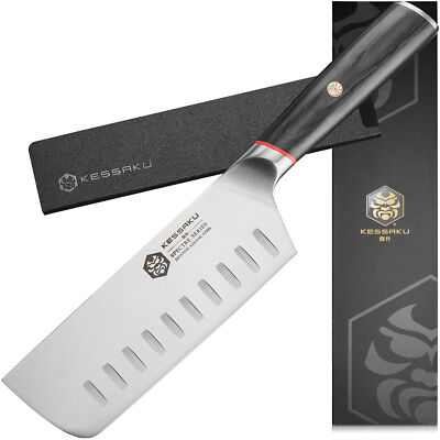 Kessaku 6-Inch Nakiri Cleaver Knife - Spectre Series AUS-8 HC Stainless Steel