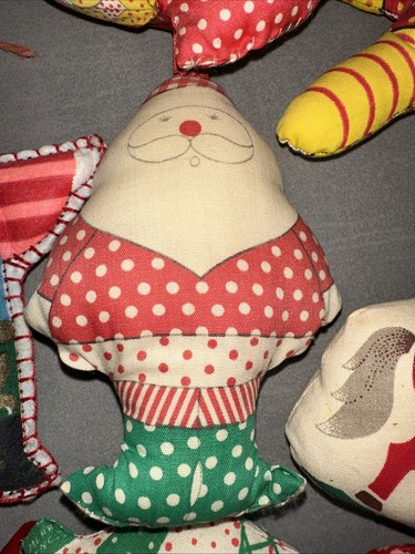 19 Vintage 70’s Hanging Fabric, Stuffed Plush Christmas Ornaments Handmade - Picture 16 of 16