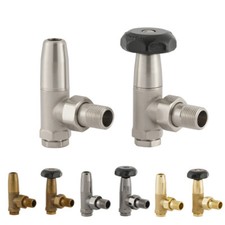 Arroll UK12 Manual Traditional Angled Radiator Valve and Lockshield (5 Finishes)