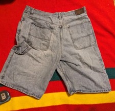 Vintage Y2K TOMMY HILFIGER Carpenter Shorts Mens 40 Blue Cotton Baggy Skater