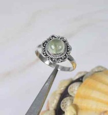 Green Prehnite Gemstone Ring-925 Sterling Silver Designer Jewelry-Gift For Her