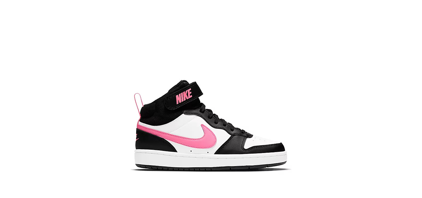 Кроссовки Nike Court Borough Mid 2 для больших детей, черные/Sunset Pulse-белые (CD7782 005)