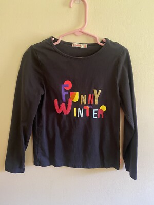 Billieblush Little Girl Party Long Sleeve Graphic Print Tee, Size 8