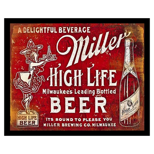 Miller High Life Sticker Decal Sign Vintage Replica Milwaukee Beer