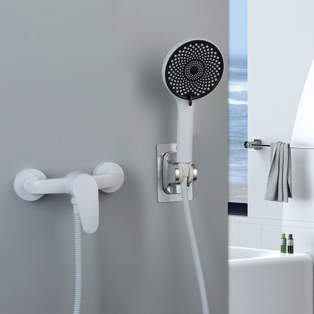 Wall Mount White Shower Faucet 3-Way Hand Held Small Shower Head Shower Kits