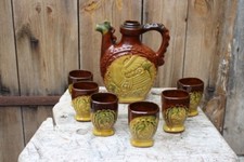 Lik&ouml;rset Schnapsset Lik&ouml;r Schnaps Flasche Becher Keramik Bulgarien DDR