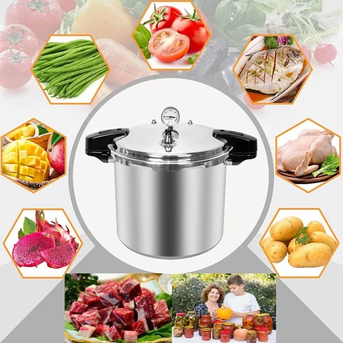23L Large Pressure Canner Cooker commercial Kitchen Cookware Gauge Release Valve - Picture 5 of 11