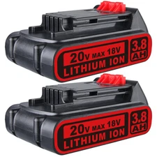 2X 20V Lithium-ion for BLACK+DECKER 3.8Ah Battery 20 Volt LBXR20 LBX20 LBXR20