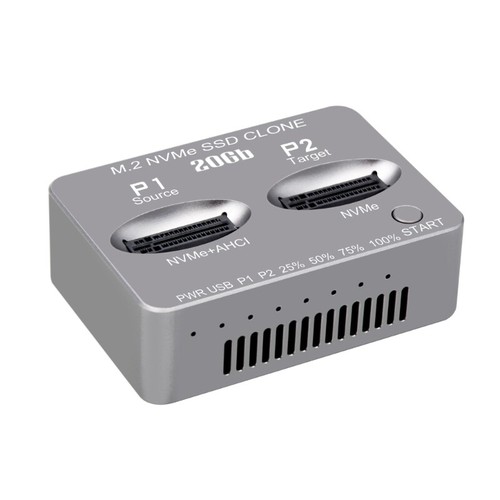 M.2 NVME Duplicator Double Bay Clone M.2 NVME Docking Station USB3.2 20G M.2