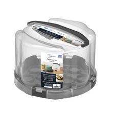 Rd Cake Carrier, Round Gray, Dish Washer Safe, BPA Free
