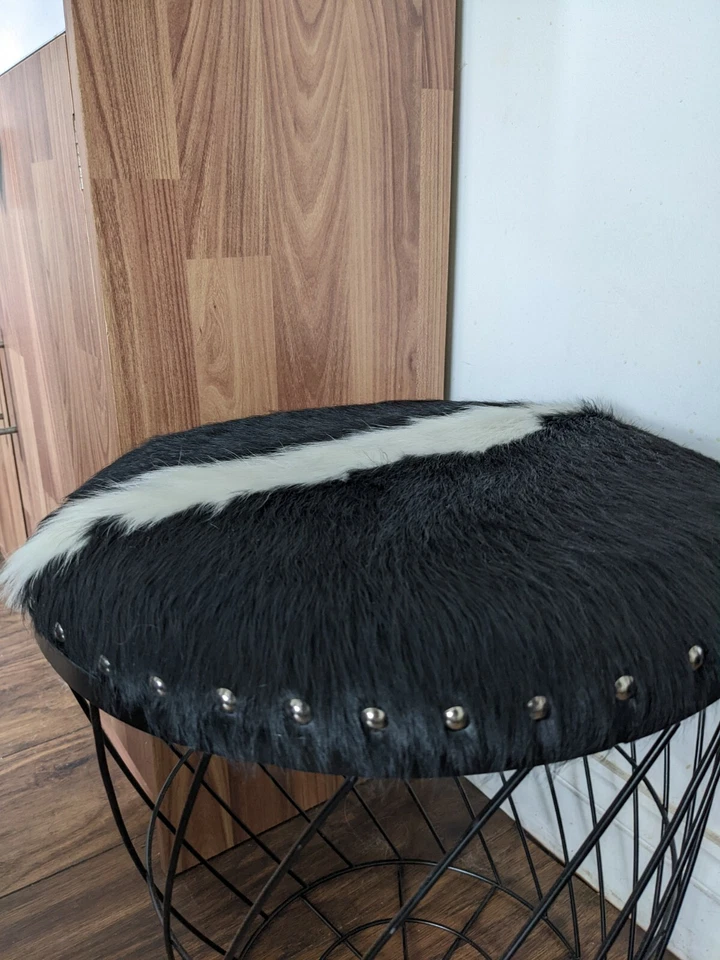 Genuine Studded Cowhide Storage/ Footstool - Image 2 of 4
