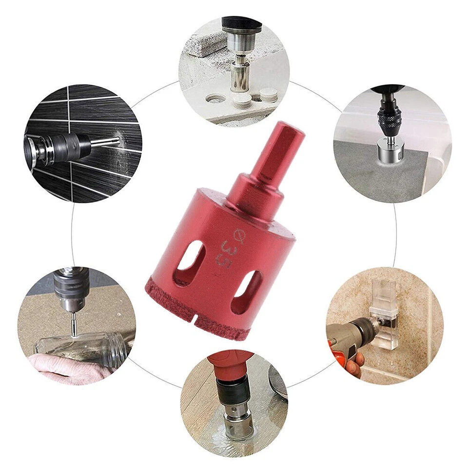 Diamantbohrer Hohlbohrer Lochsäge Bohrkrone Glasbohrer Fliesenbohrer 6mm-100mm - Bild 3 von 4