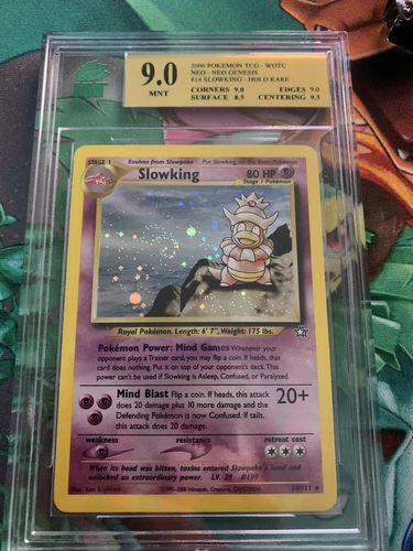 MNT 9 Slowking Neo Genesis WOTC mint slabbed! PSA BGS Beckett Slabbed Swirl HD