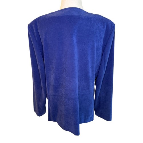 JM Collection Blazer Jacket Career Button Front Cobalt Blue Size 12 - Picture 3 of 6