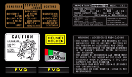 79 Honda CBX COMPLETE Decal and Pin Striping Caution Decals Set - PERSEUS SILVER - Bild 9 von 9