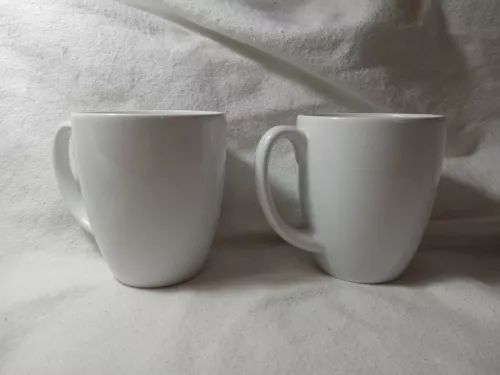 2 Corelle Corning Stoneware Coffee/Tea Mug Cup White (Indonesia) (013)